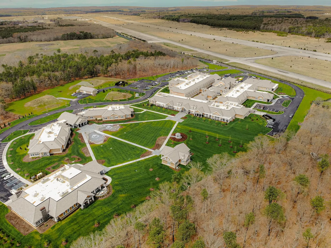 Aerial view of Wellbridge’s 96-acre residential campus