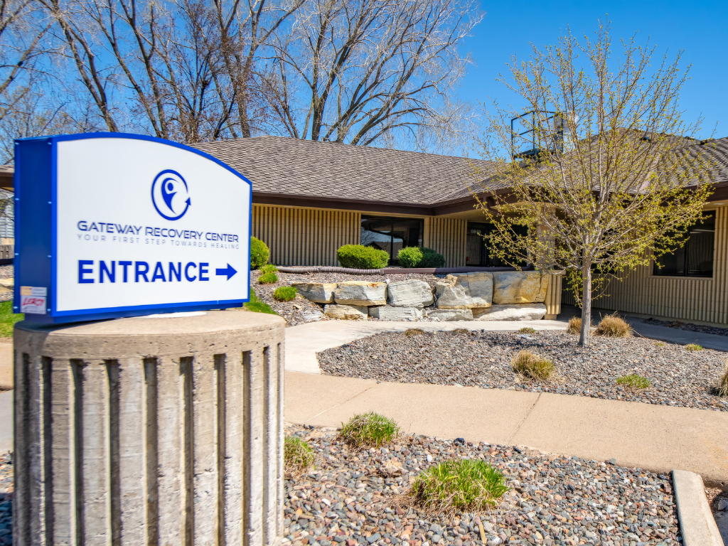 Gateway Recovery sign and exterior of single-story building