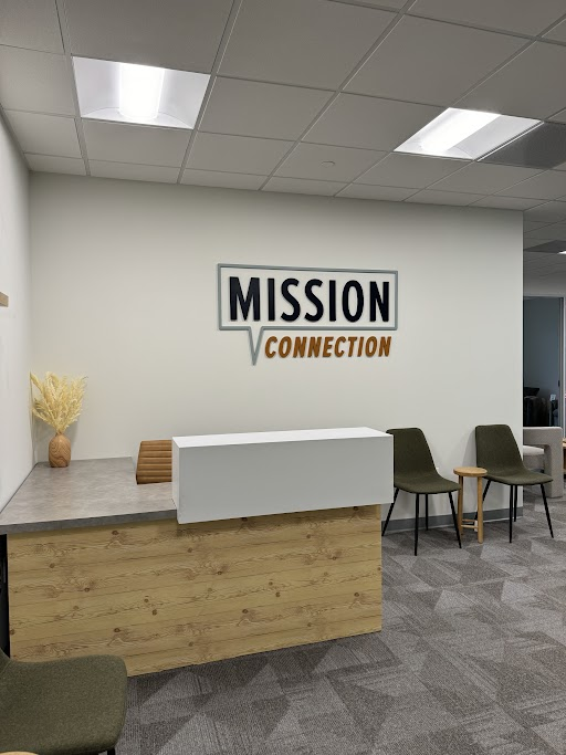  Mission Connection reception desk with seating.
