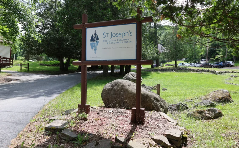 Entrance sign for Saint Joseph’s Addiction Treatment Center