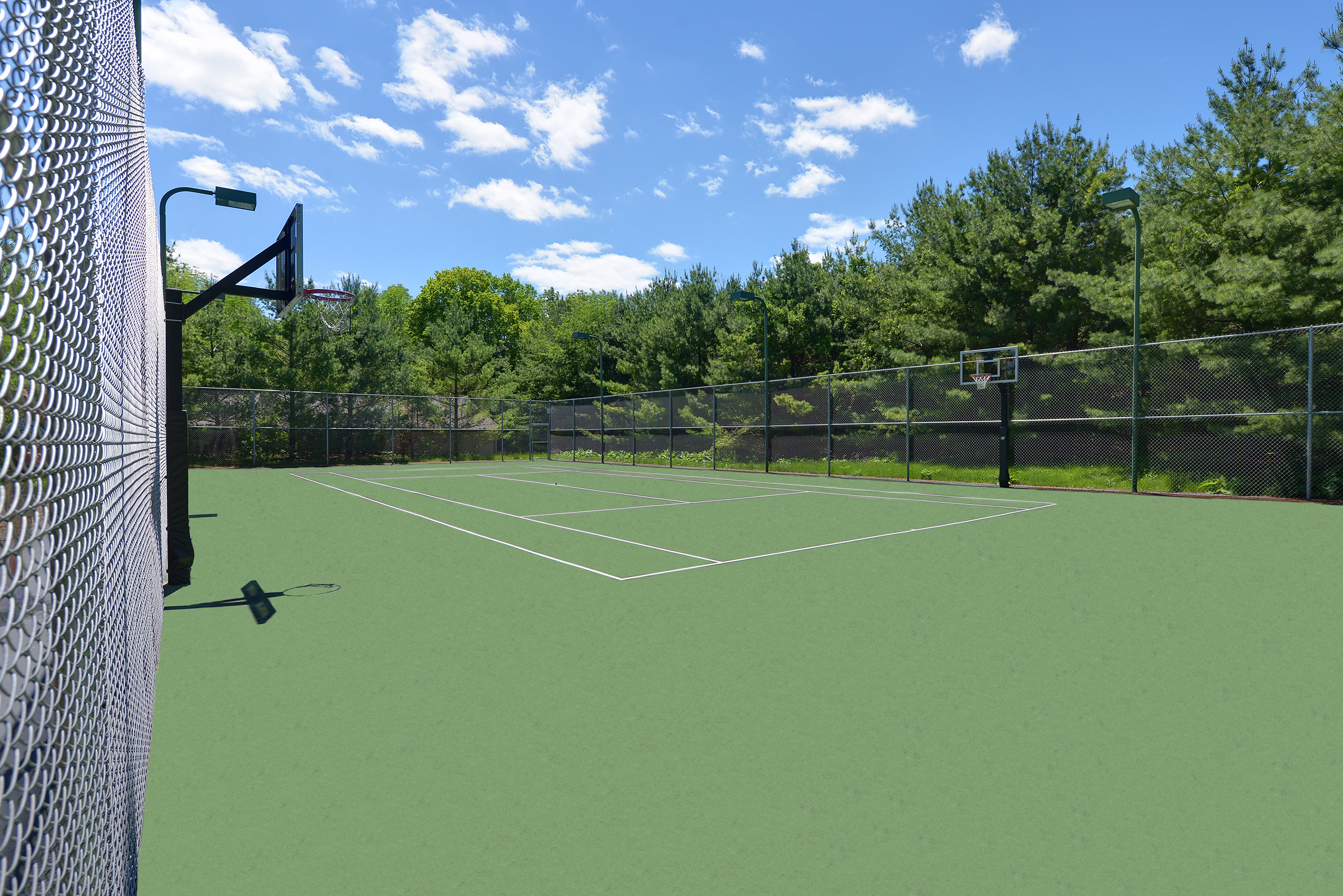Tennis and basketball court.