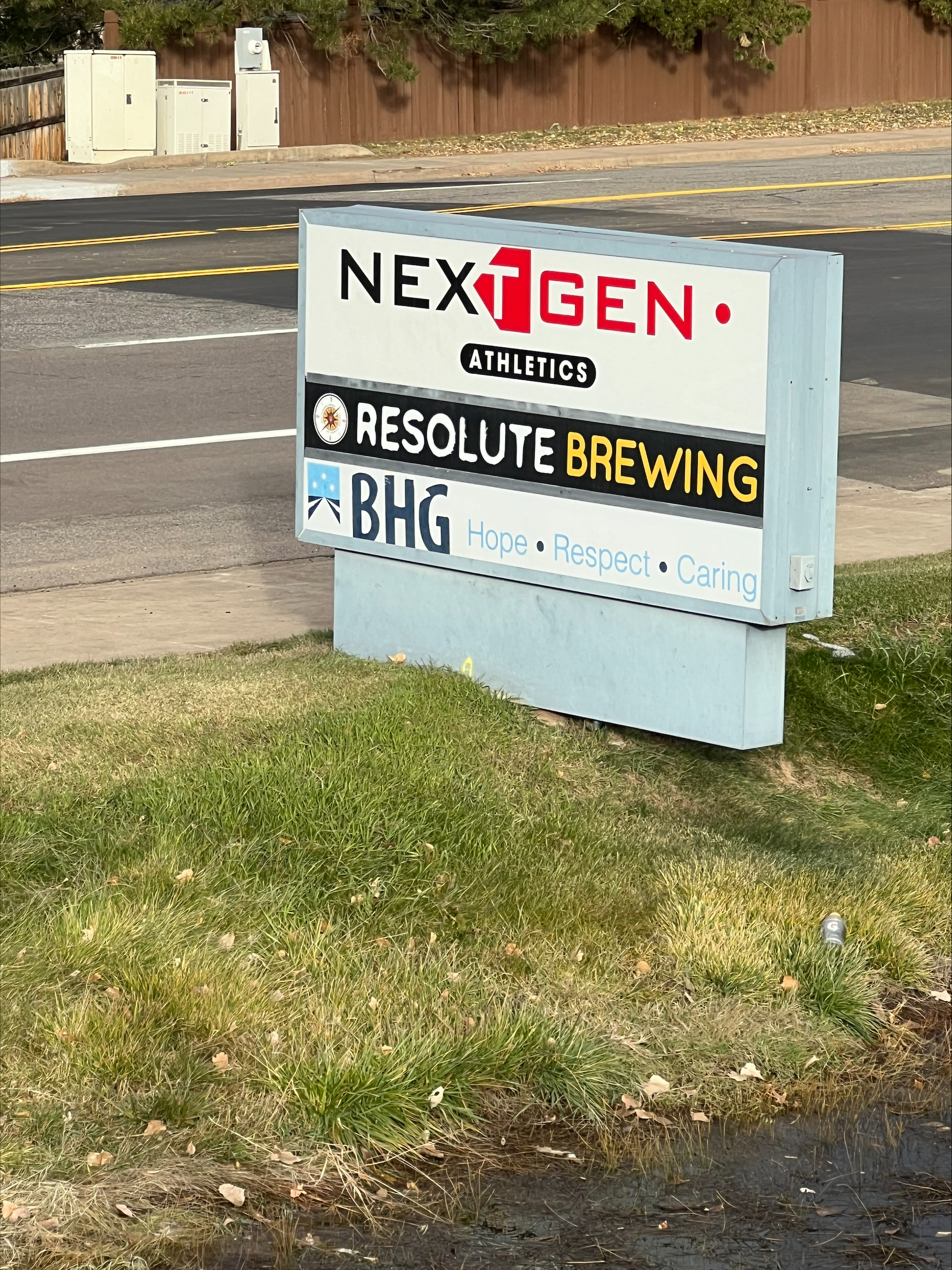 Close-up of BHG Centennial Treatment Center monument sign