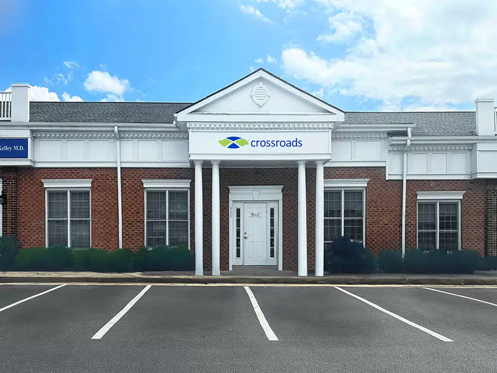 Exterior of Crossroads Treatment Center building entrance
