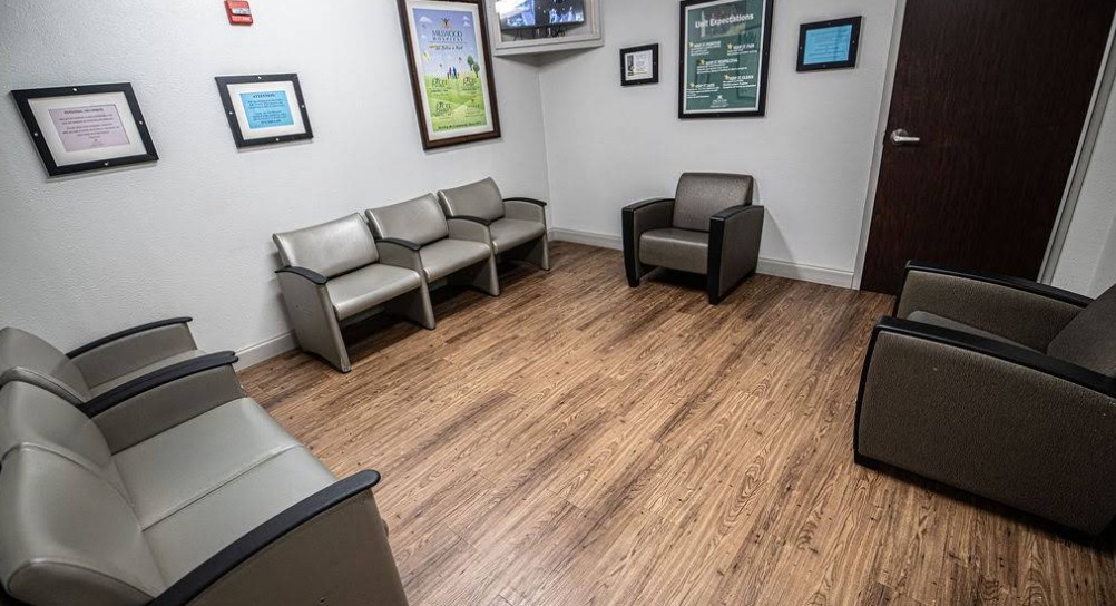 Waiting room with comfortable seating for visitors