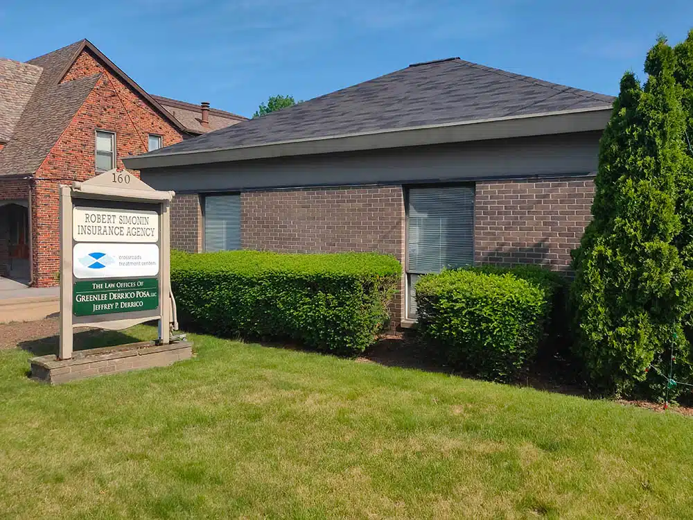 Exterior sign for Crossroads Treatment Center building