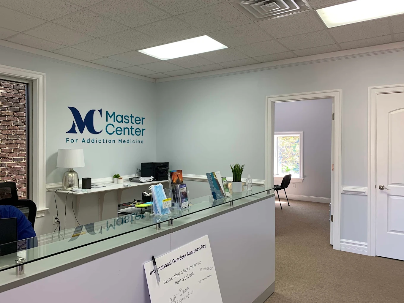 Reception desk and waiting area at Master Center for Addiction Medicine