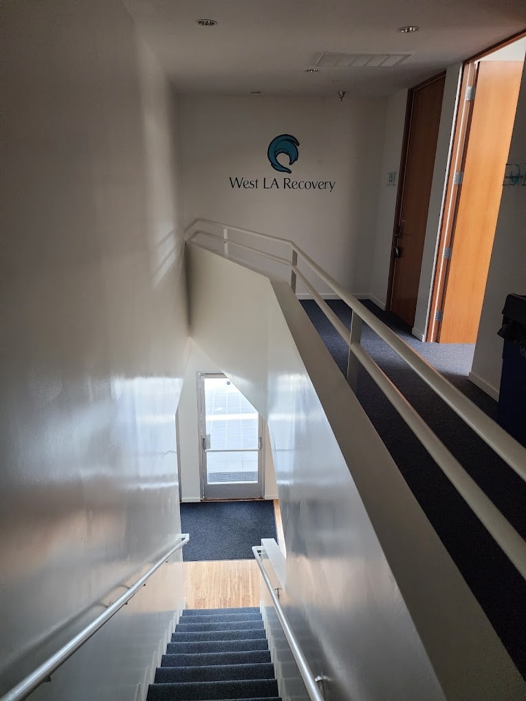 Stairwell leading to facility entrance and exit