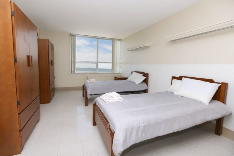 Two-bed patient room with ocean view
