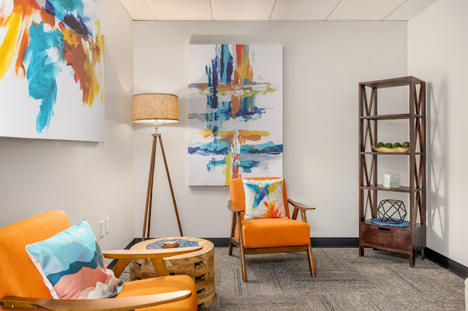 Reading nook with chairs.