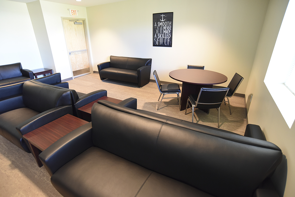 Common area with sofas and round table