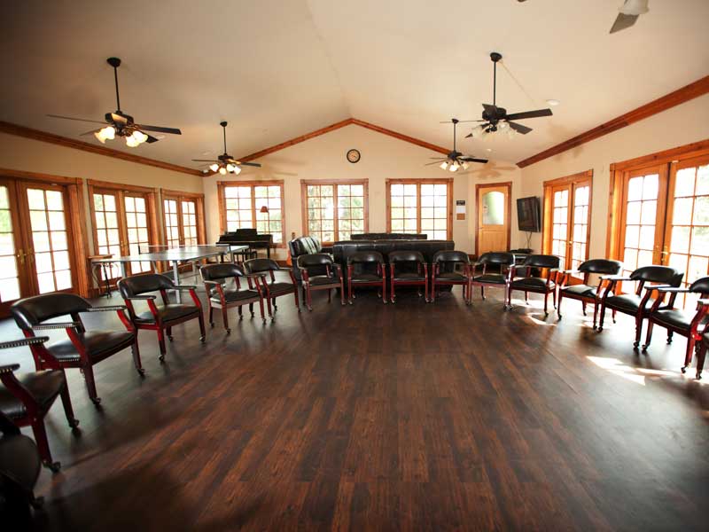 Spacious therapy room with chairs in a circle