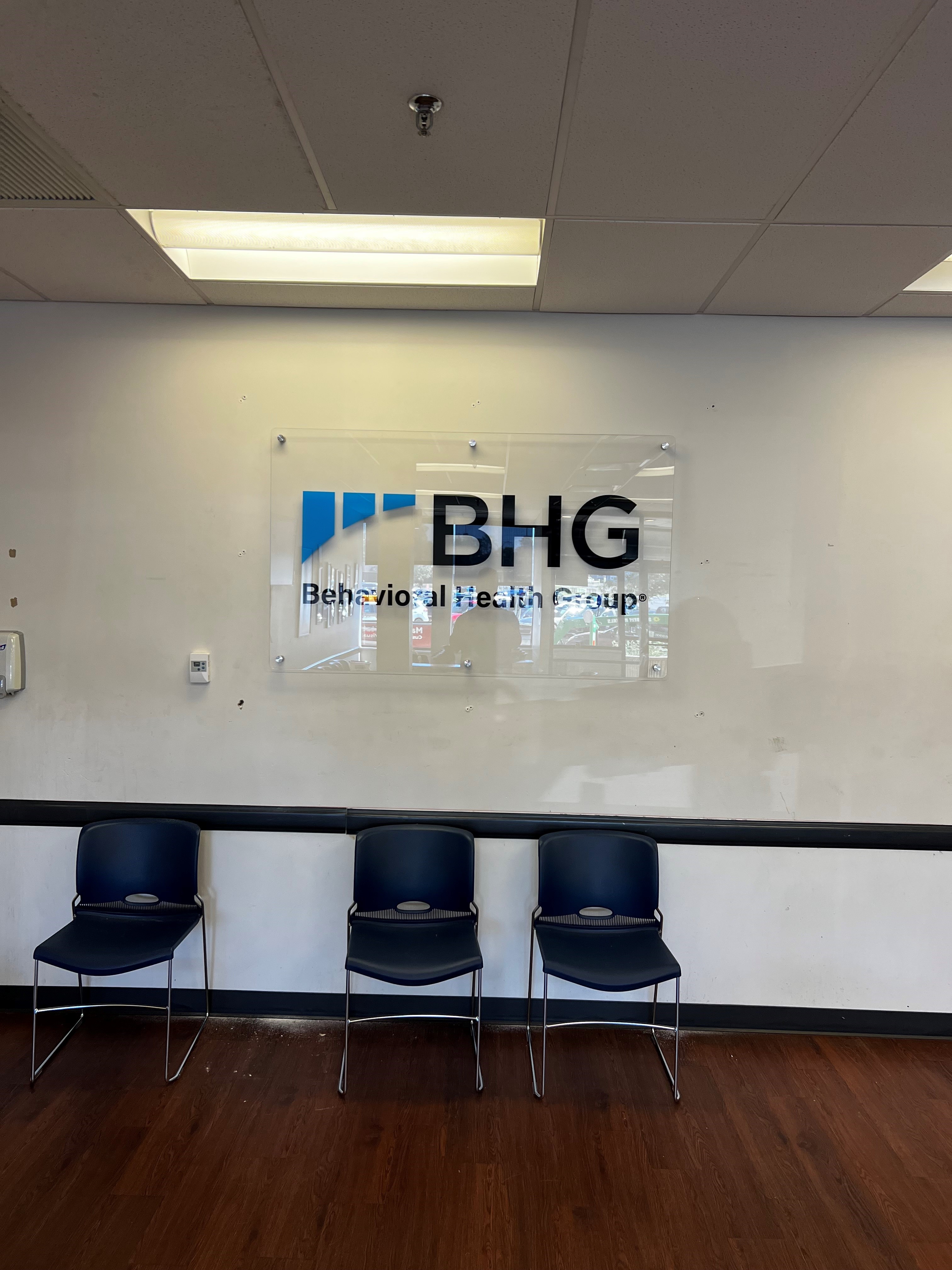 BHG Behavioral Health Group sign in the waiting area
