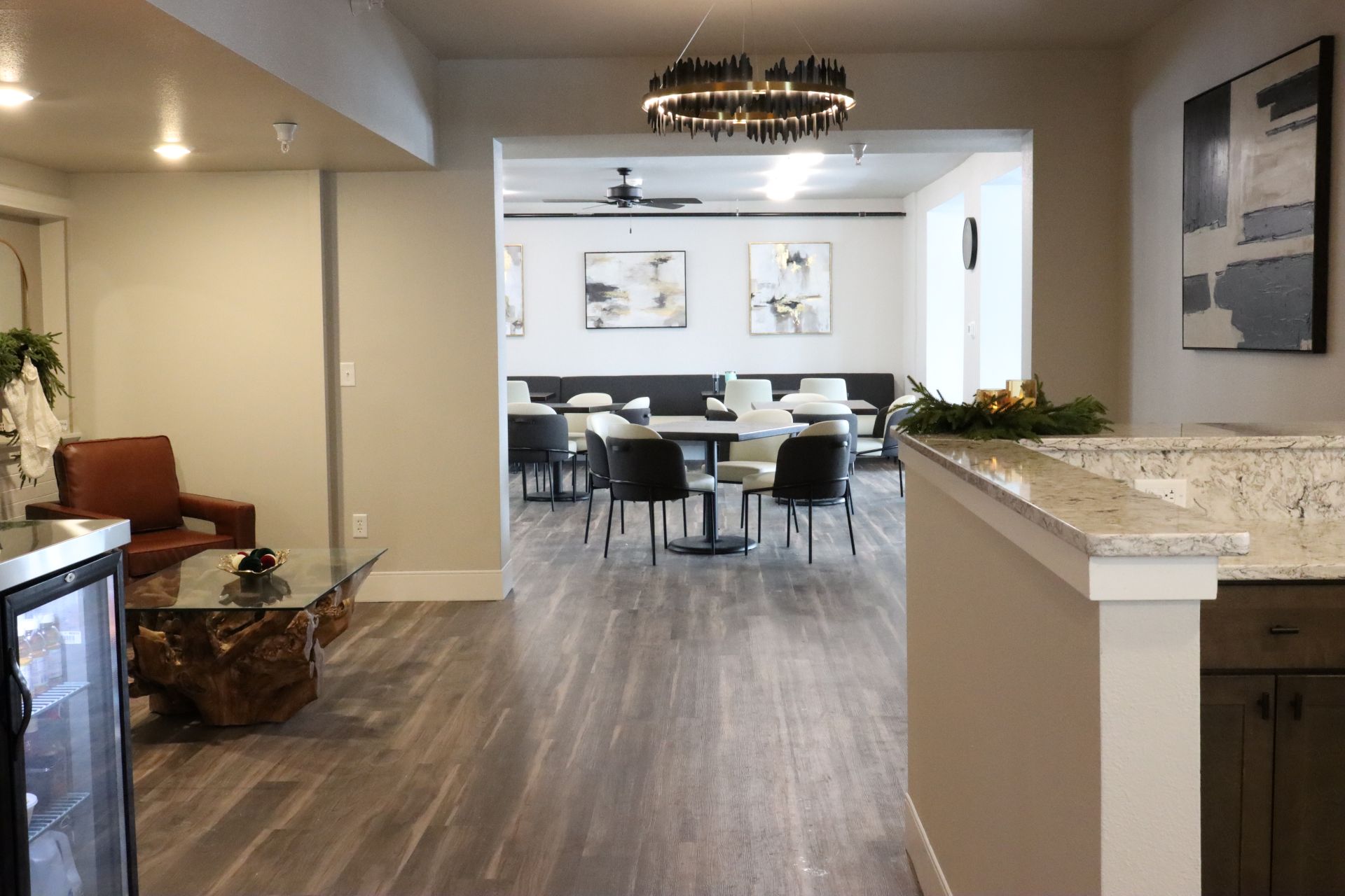 dining area with grab and go station