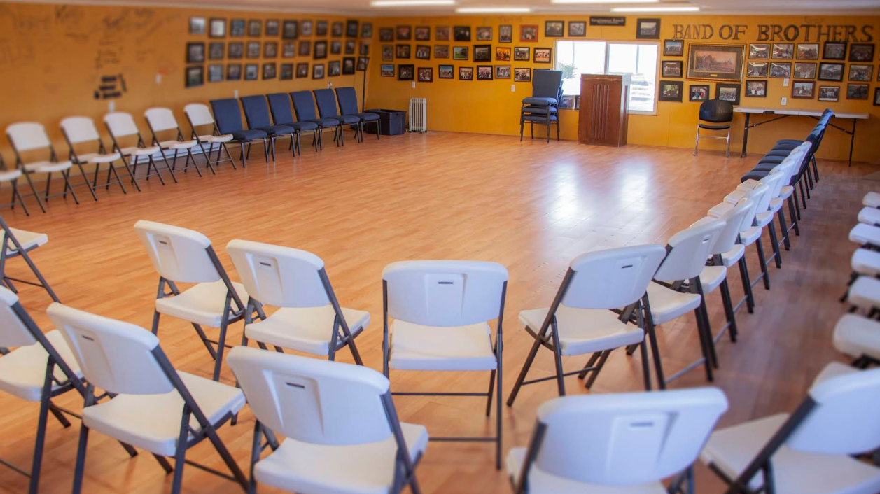 Group therapy room with chairs arranged in a circle