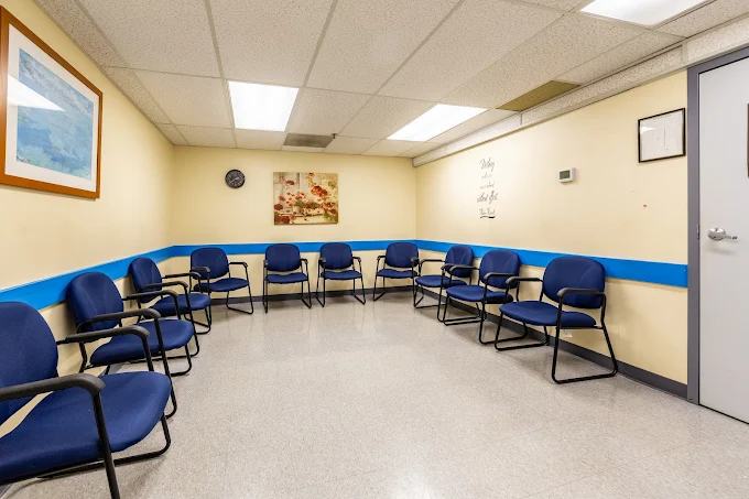 Chairs arranged in a circle for group therapy session