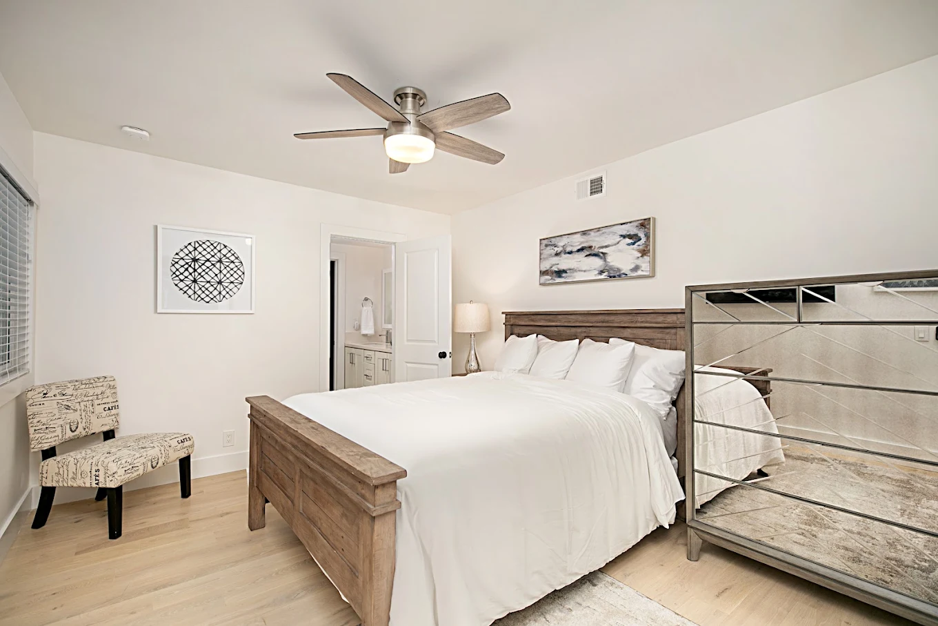 Private bedroom with king bed and en-suite bathroom