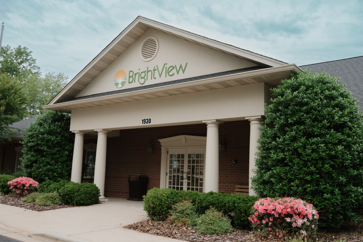 BrightView Salisbury entrance with columns and landscaping