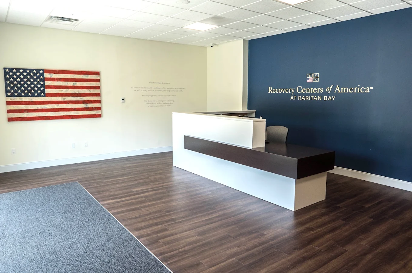 Reception desk and waiting area at the treatment facility
