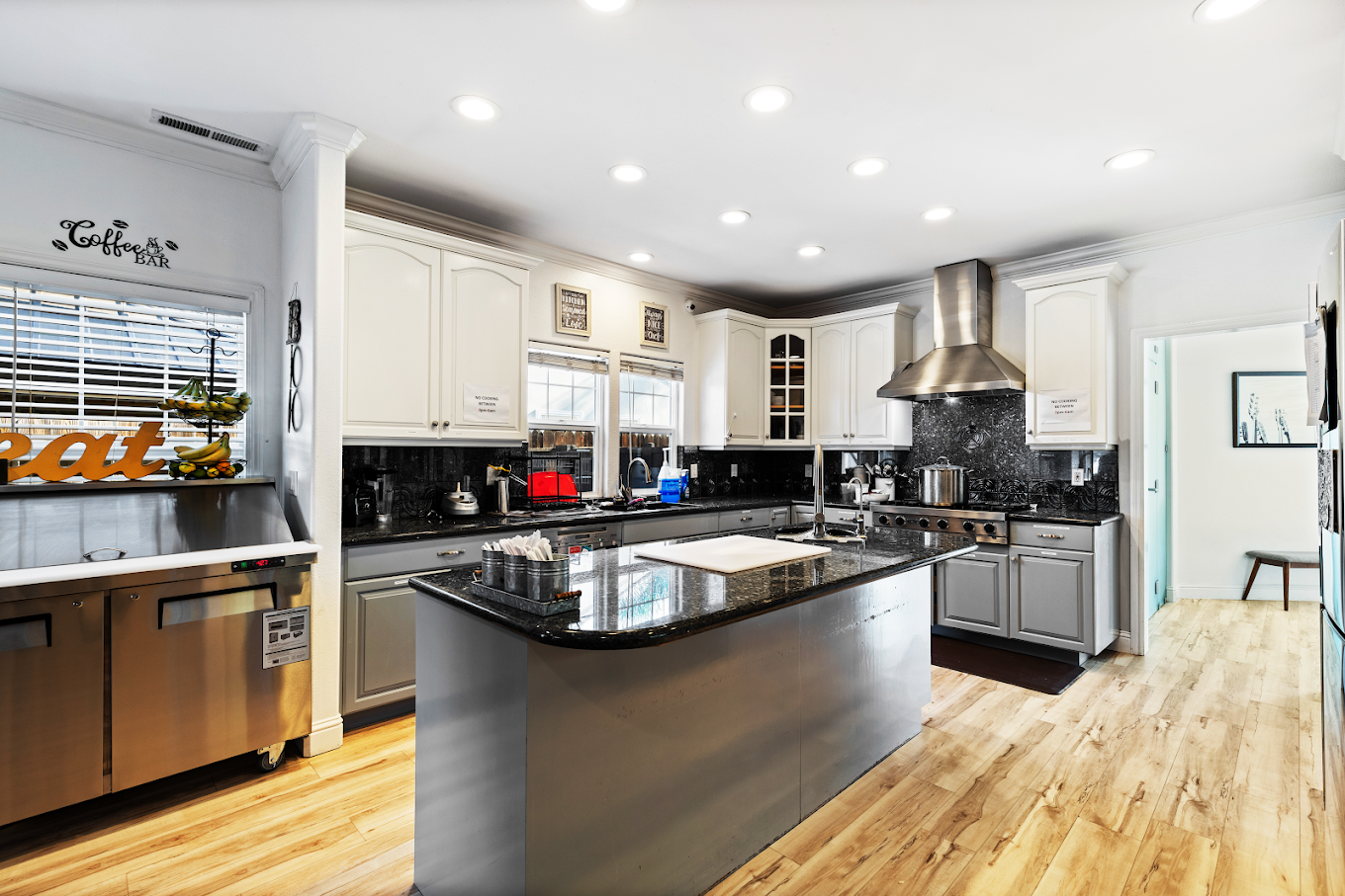 Modern kitchen with island and stainless steel