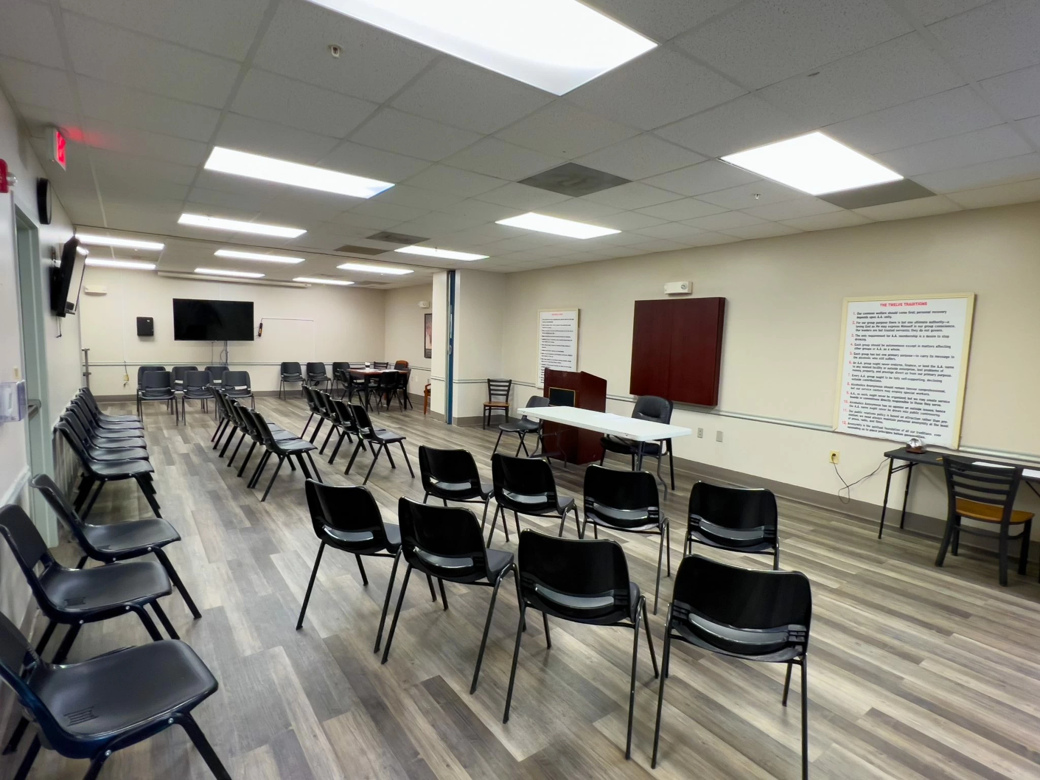 Circle of chairs set up for a therapy session