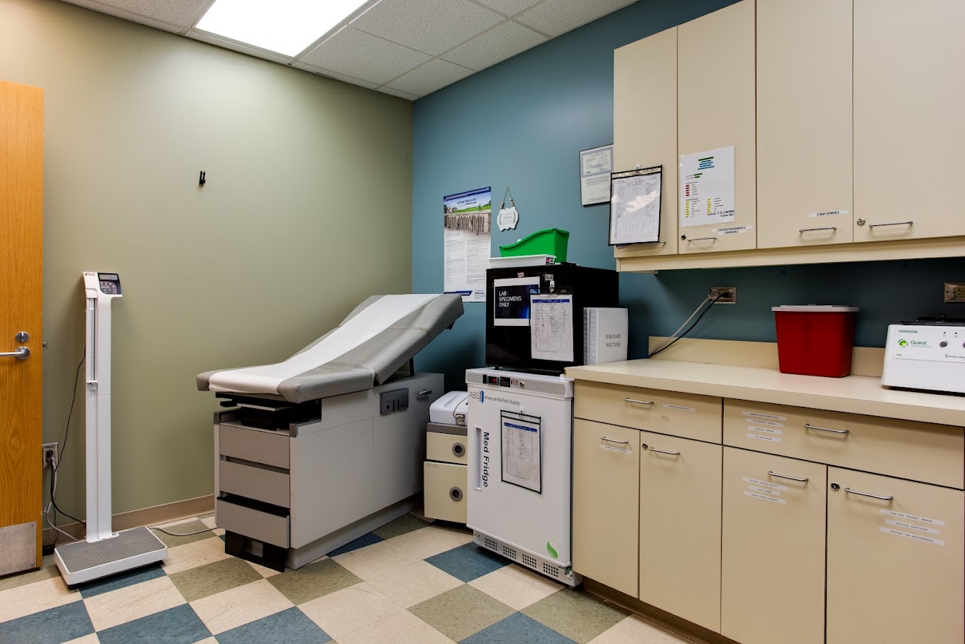 Medical room with exam table and equipment