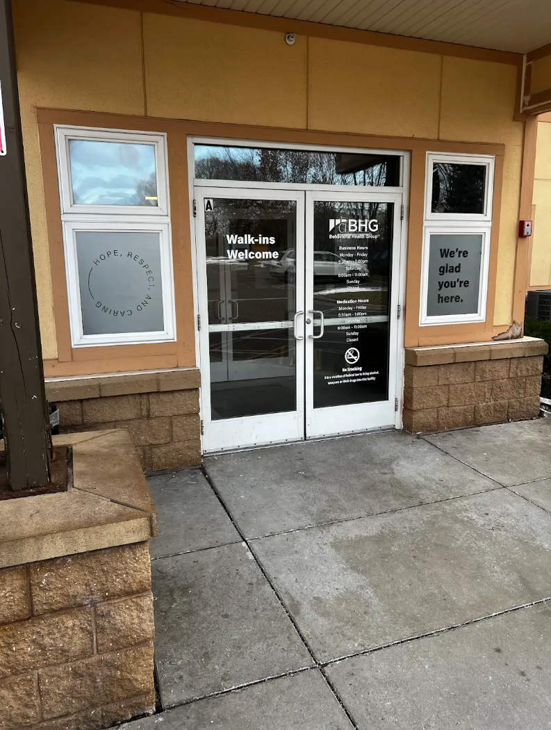 Front entrance with welcome signs at BHG treatment center