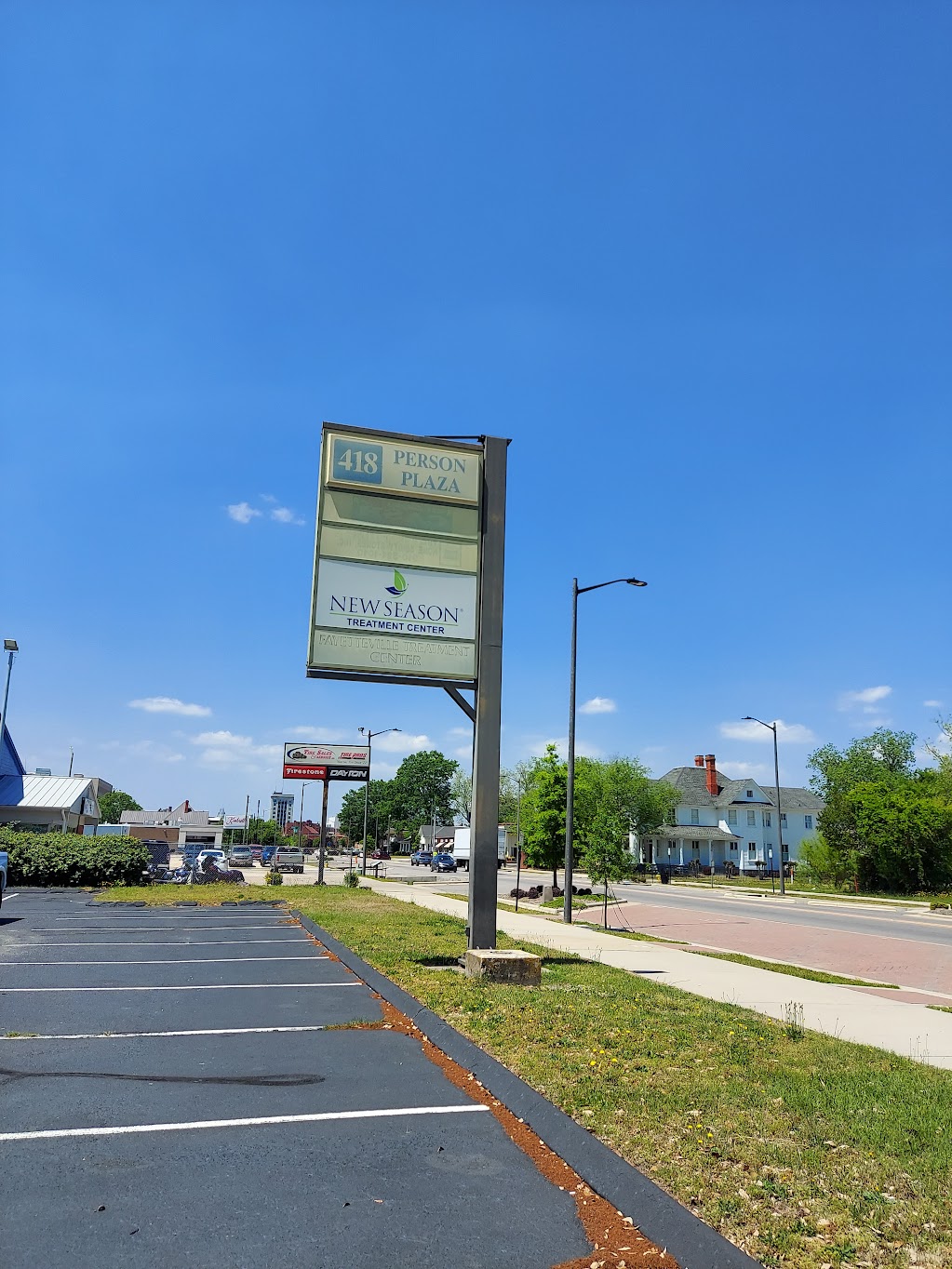 Outdoor plaza sign for New Season clinic
