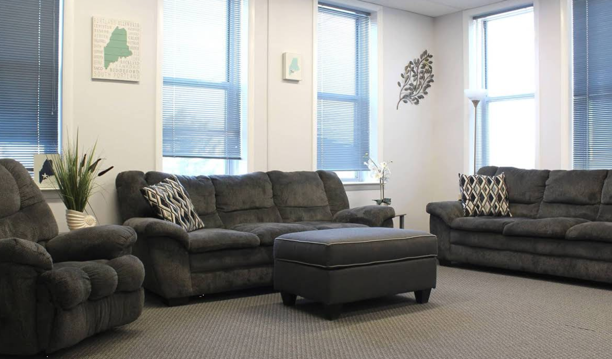 Group lounge with couches for therapy and meetings