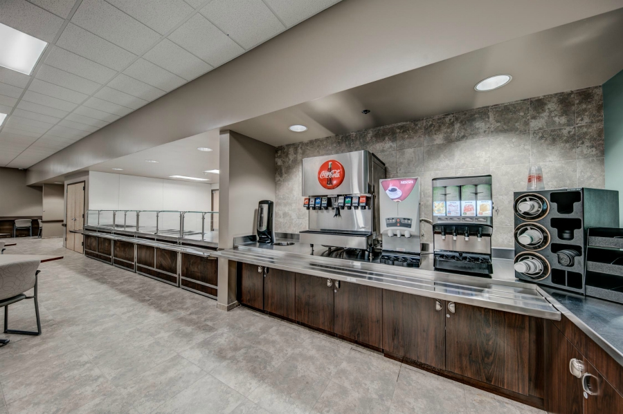 Beverage dispensers and buffet counter