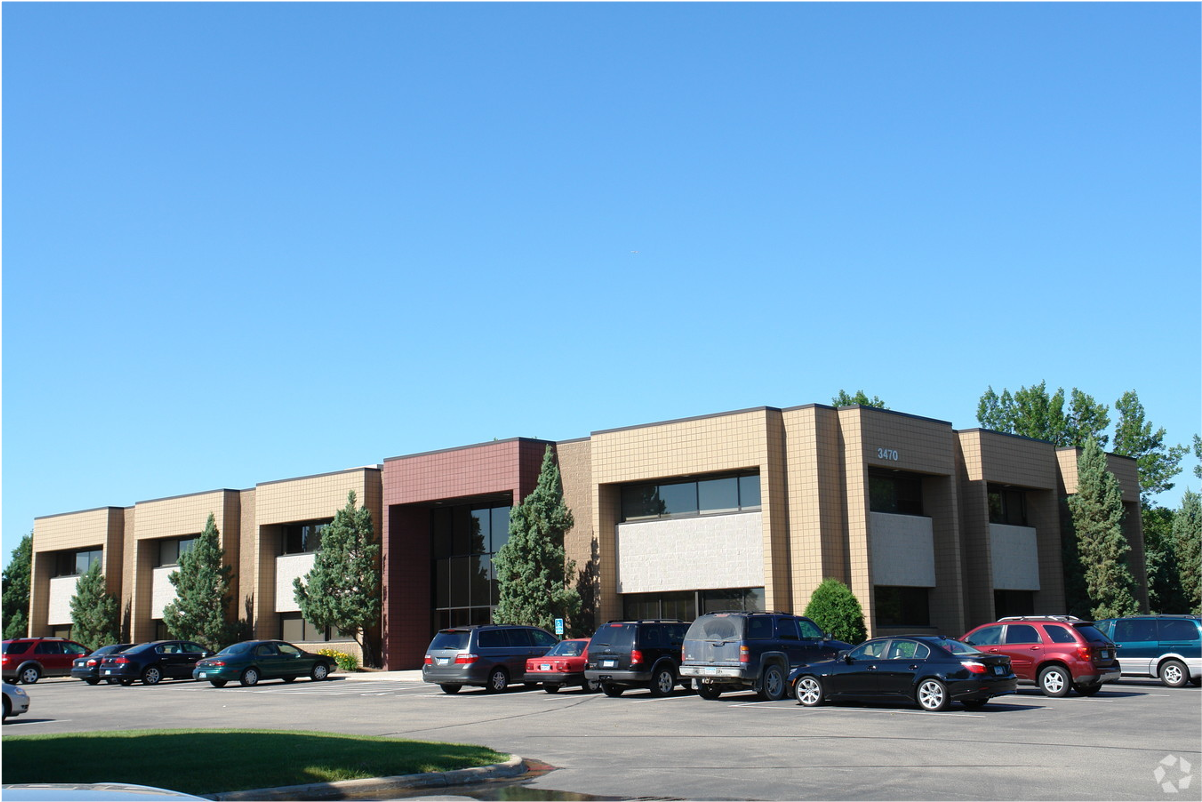 Exterior office building with parking lot