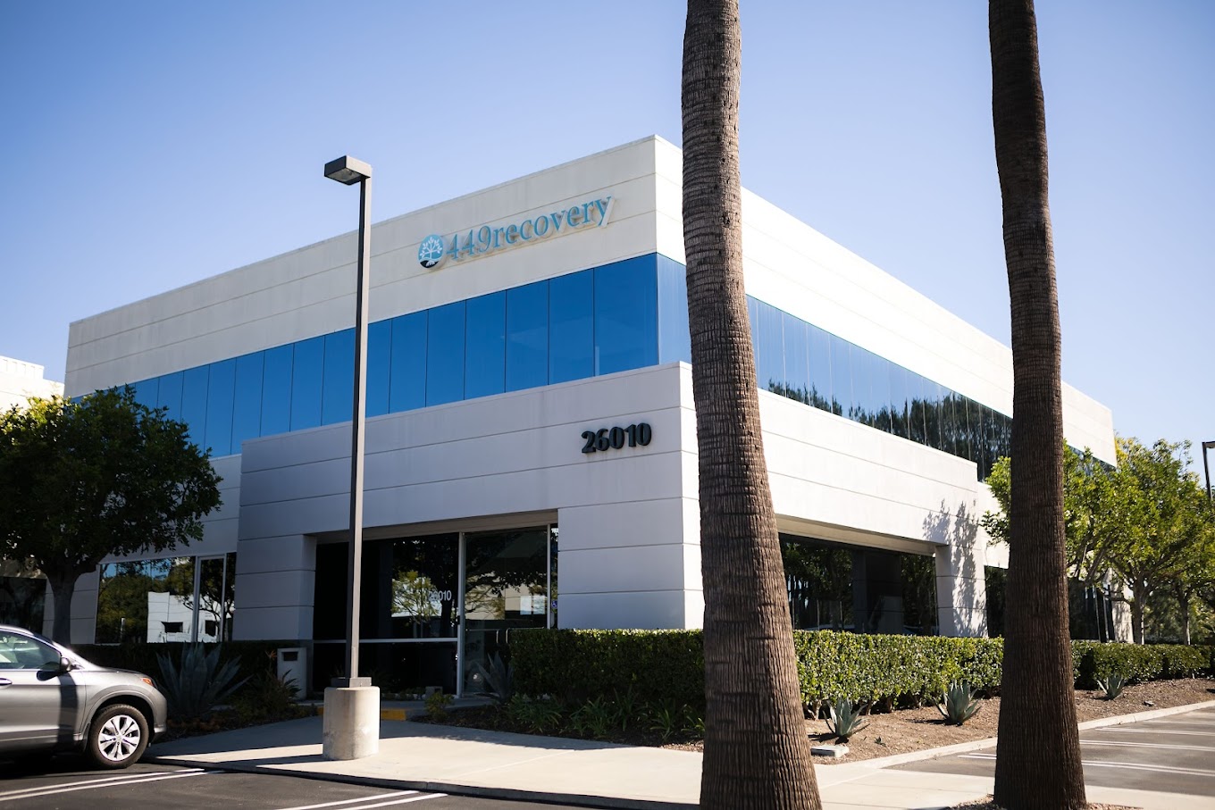 Facility exterior with signage on the facade.