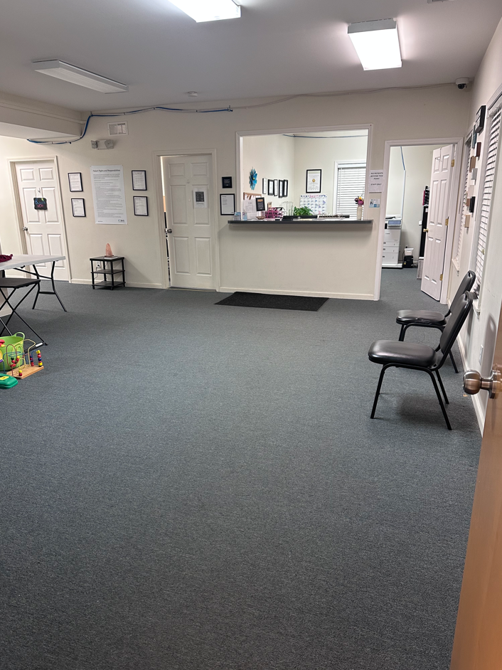 Lobby with patient check-in desk at the treatment center