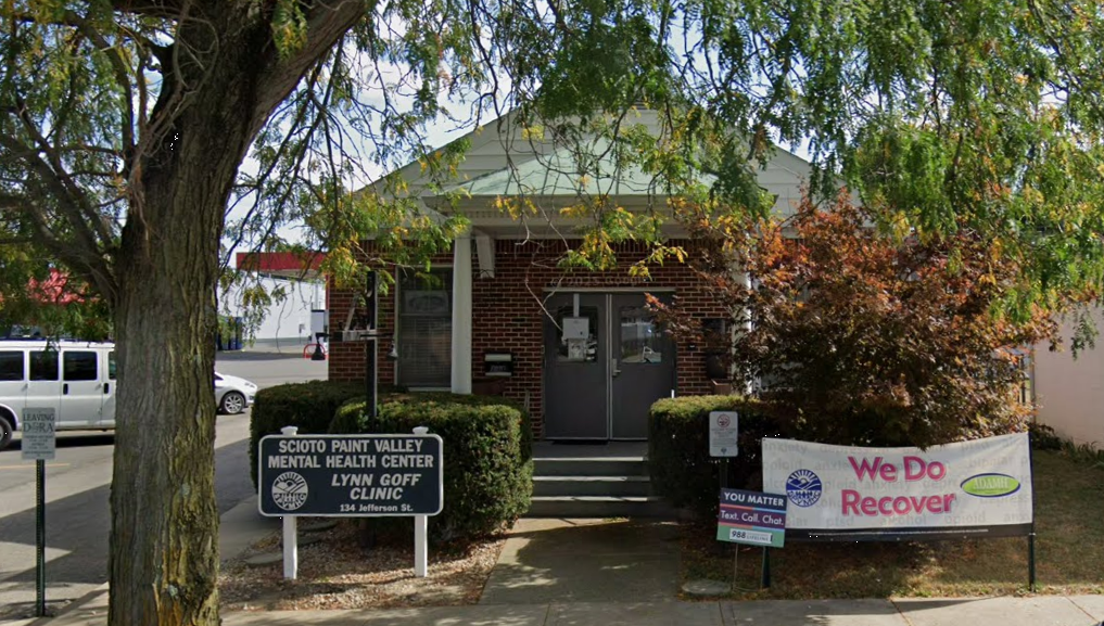 Front entrance of Lynn Goff Clinic with signage and trees in Greenfield