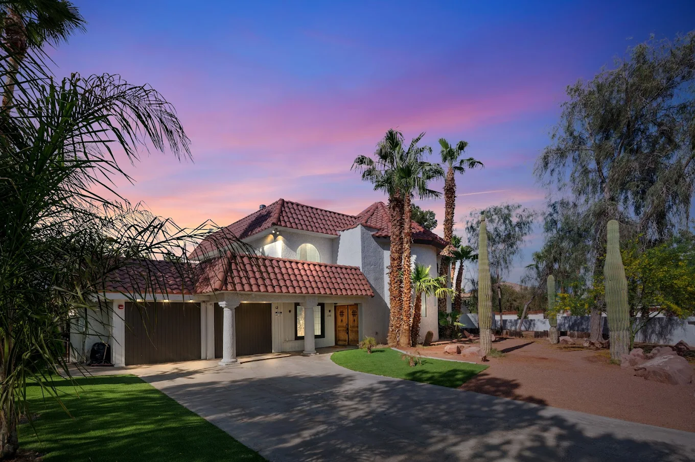 Front view of treatment center at sunset
