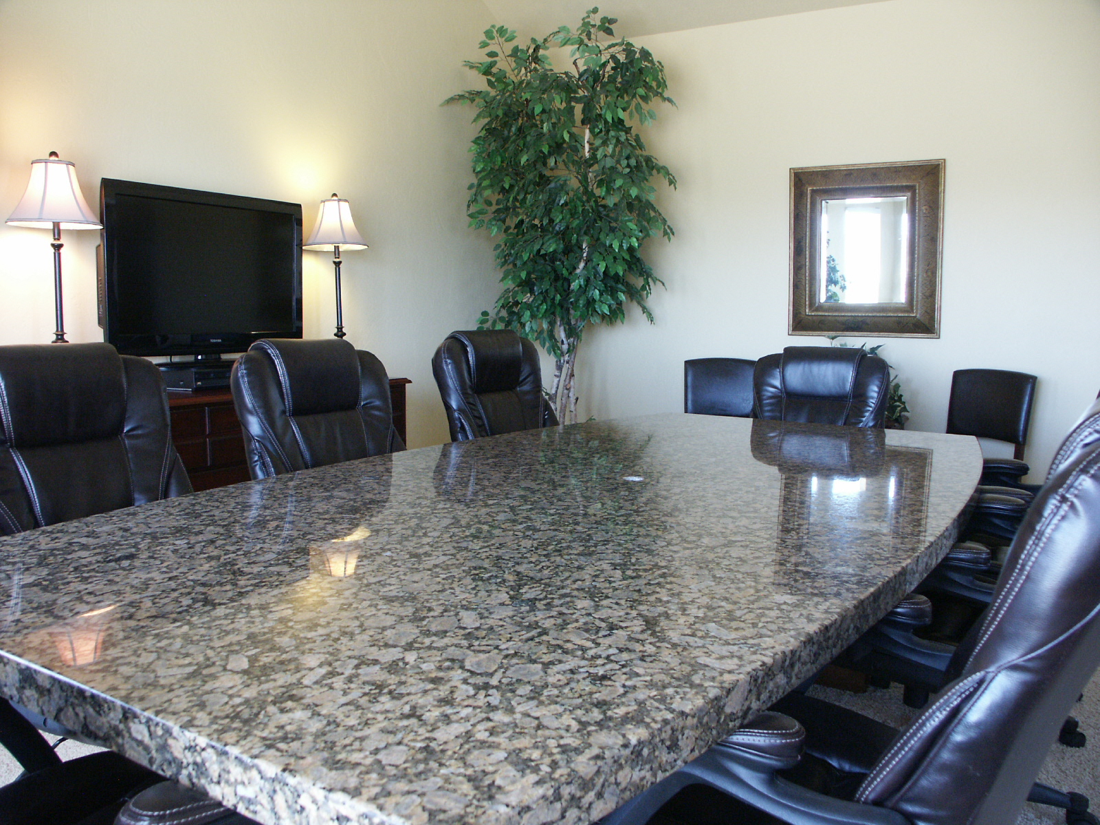 Conference room used for meetings and group sessions