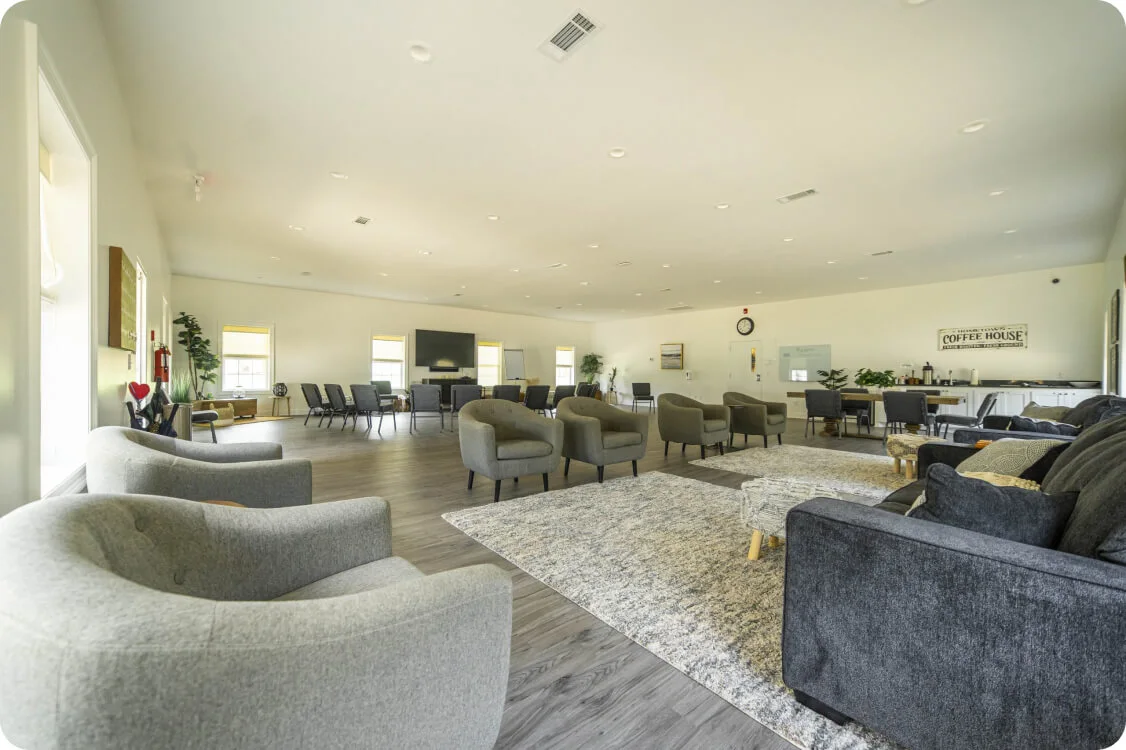 Large therapy room with modern seating