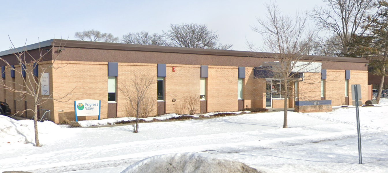 Brick exterior of Progress Valley rehab facility in winter