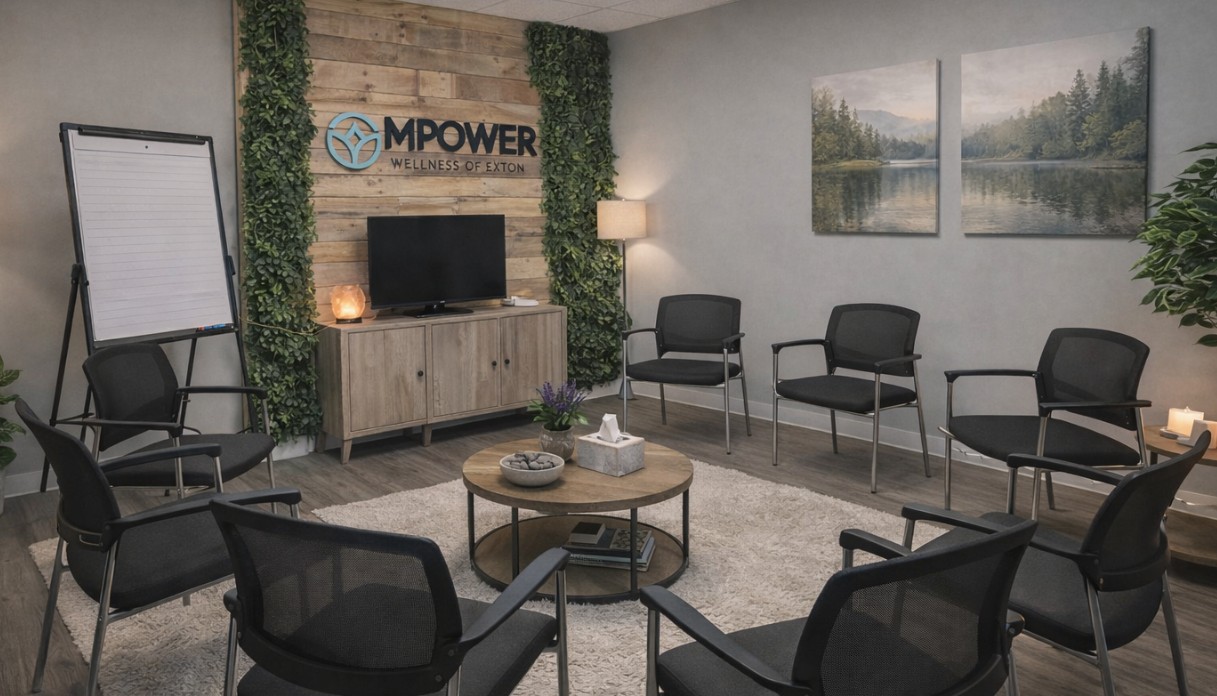 Group therapy room with chairs in a circle