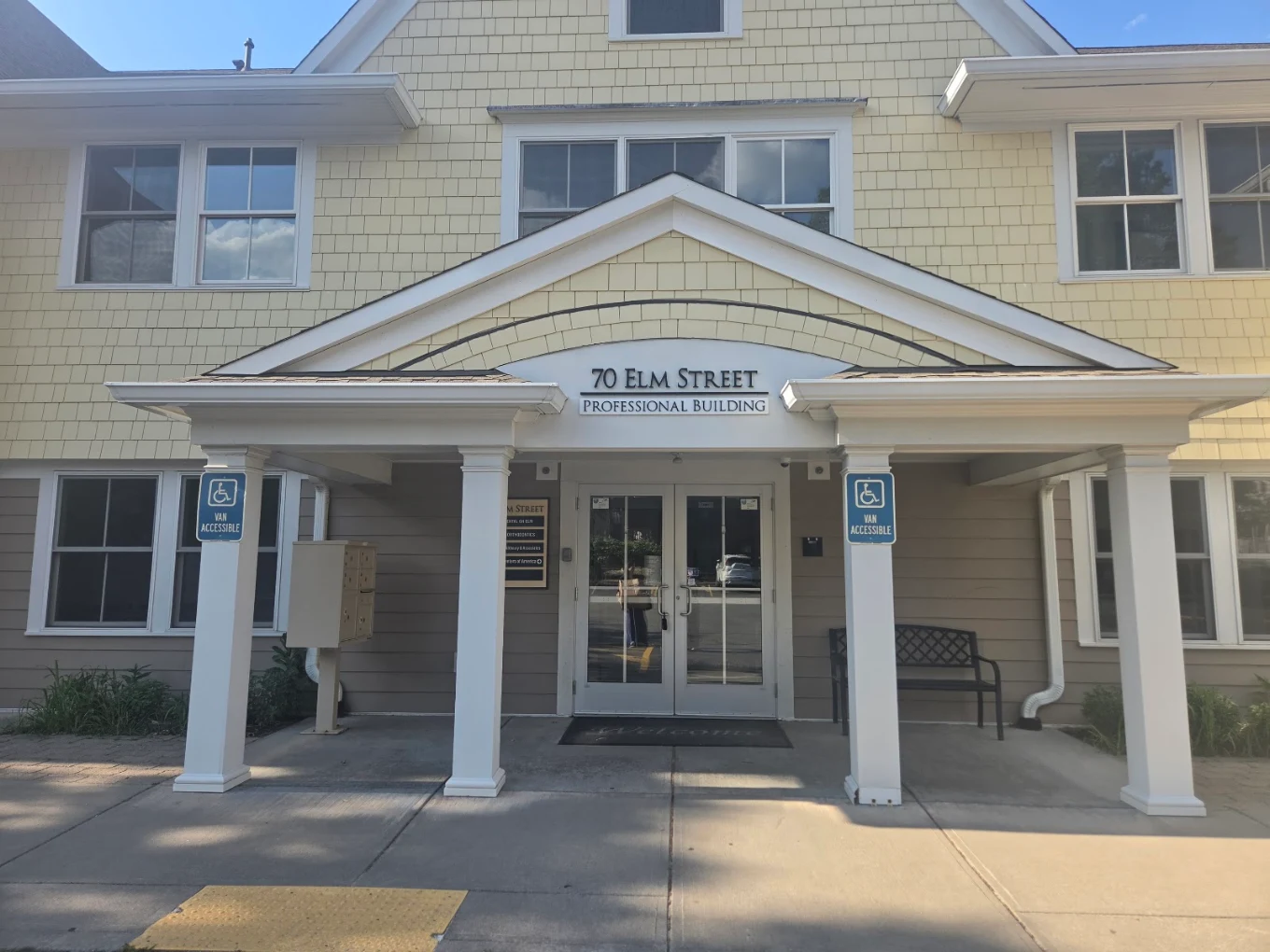 Entrance to 70 Elm Street Professional Building in Worcester