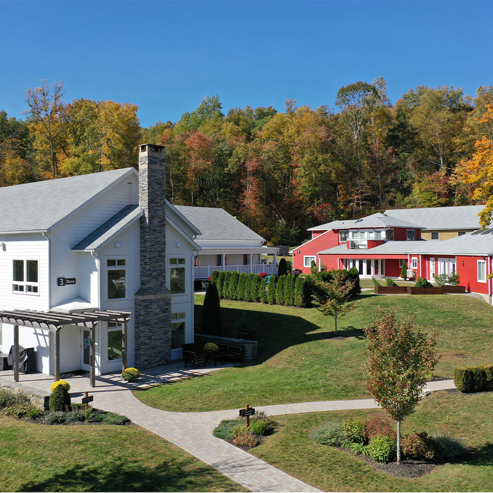Exterior view of Fcility complex with houses.