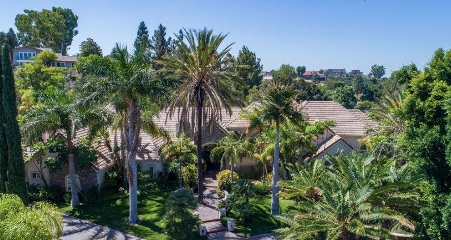Aerial view of the rehab facility with trees.
