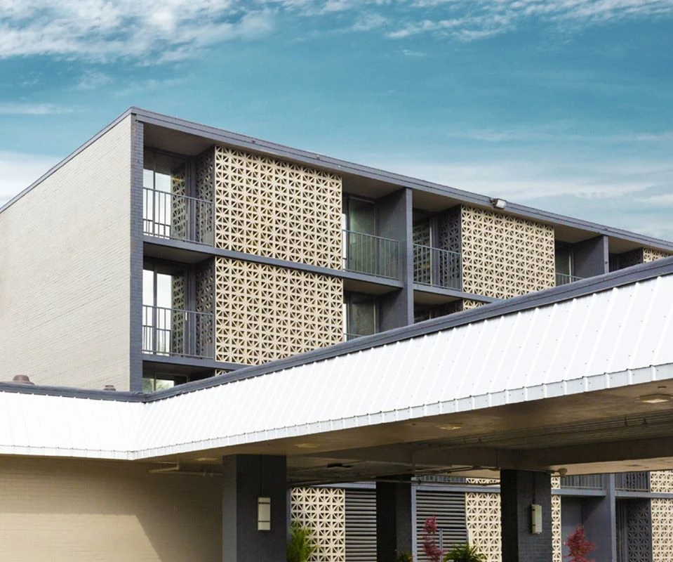 Contemporary building with private patios