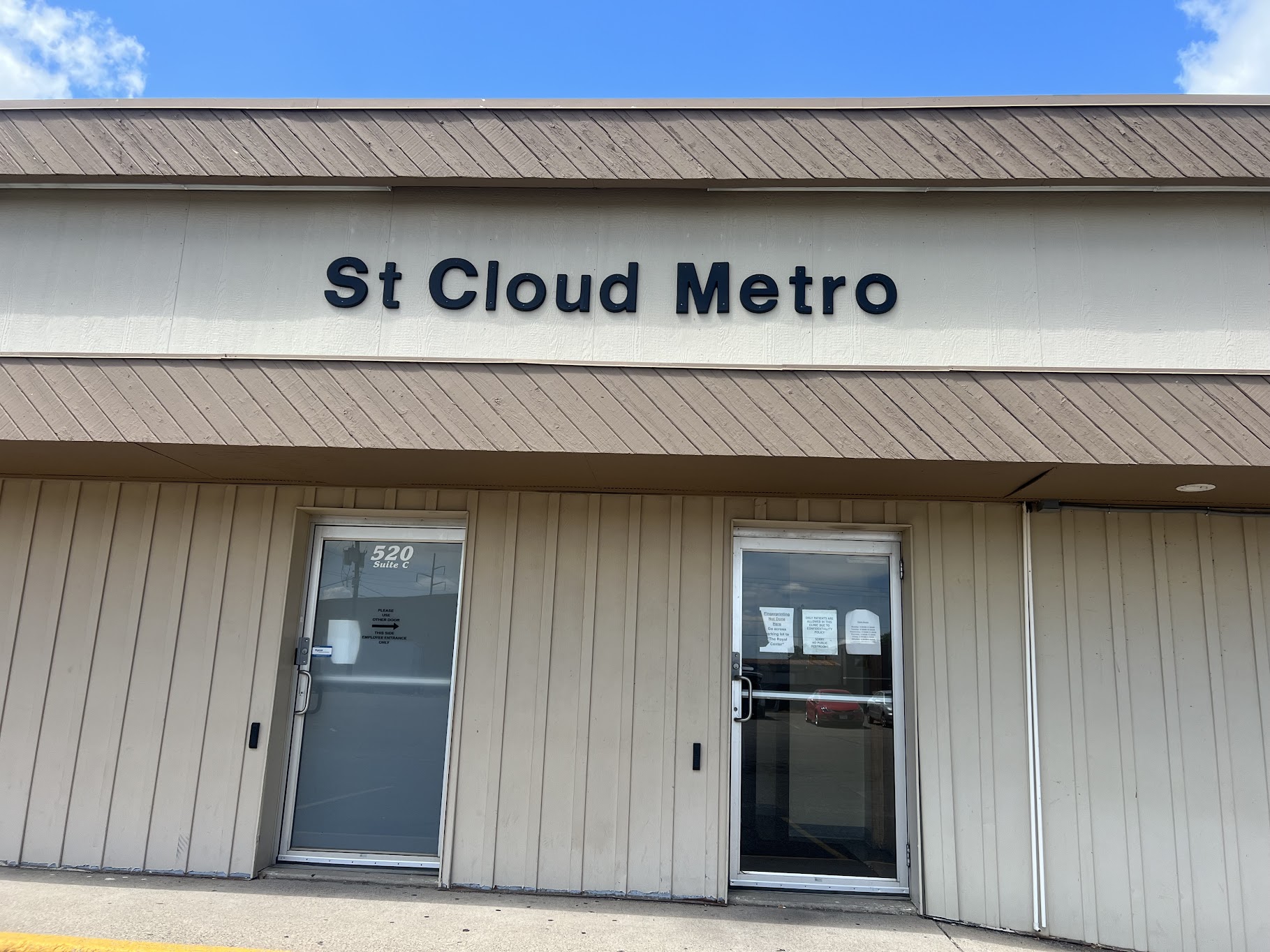 Entrance to St. Cloud Metro with suite doors and signage