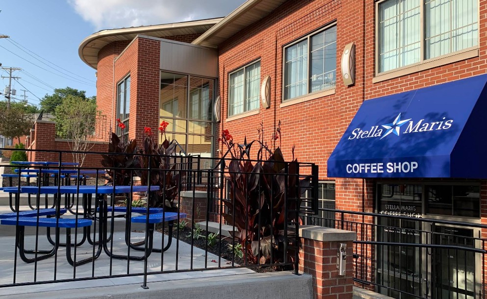 Outdoor patio beside the Stella Maris coffee shop