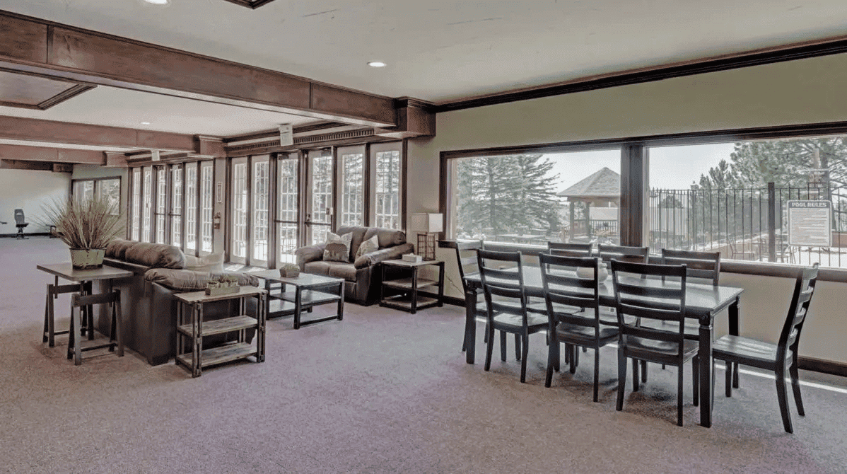 Lounge with seating and a dining area.