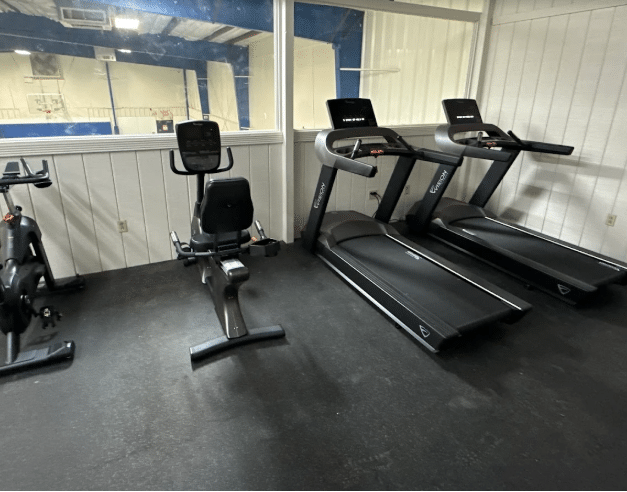 Fitness room with treadmills and exercise bike