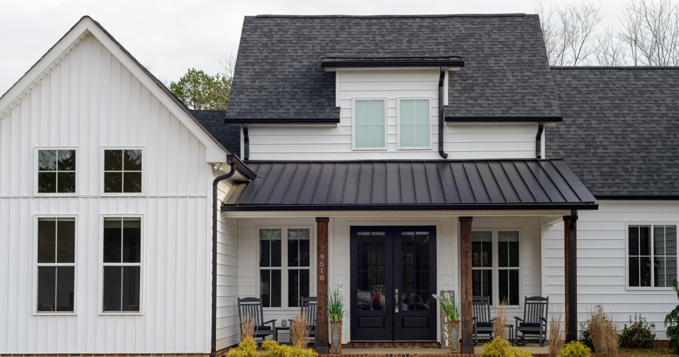 Facility front with adoors and porch seating.