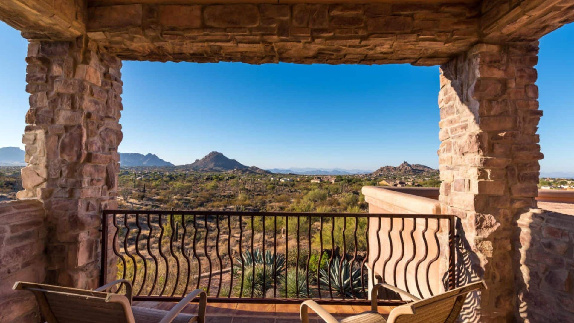 Balcony desert mountain view