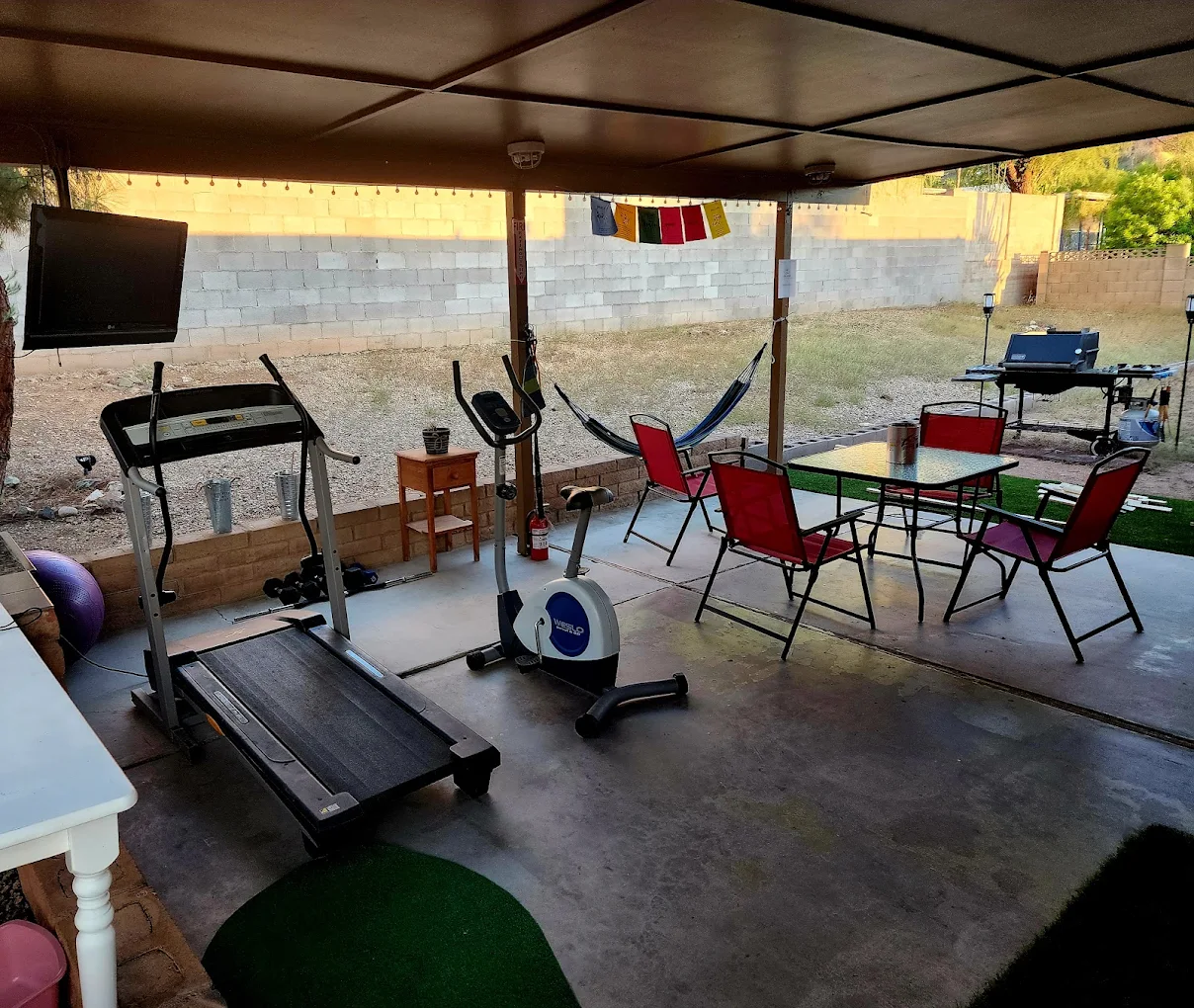 Covered Patio Gym and Sitting Area at Native American Recovery Center – Phoenix