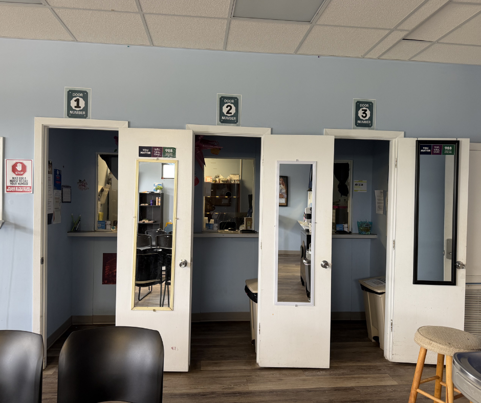Medication room entrances inside treatment center